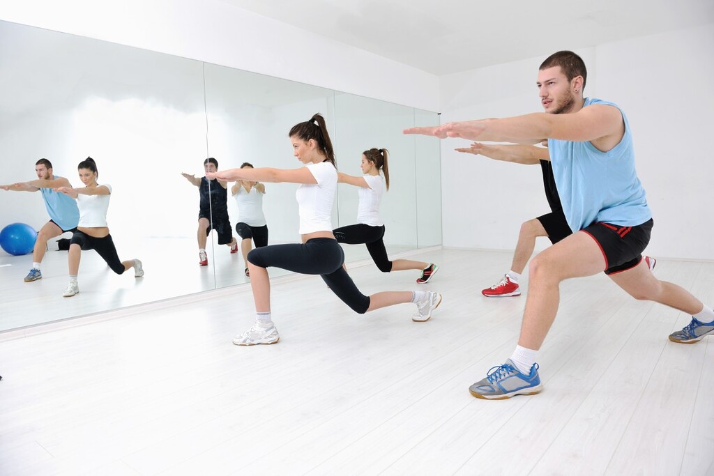 group of people exercising