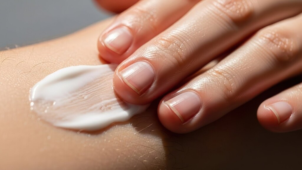person applying cream to their arm